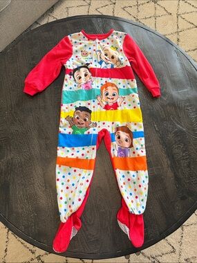 Kids Multicolor Character Footed One-Piece - Red Sleeves